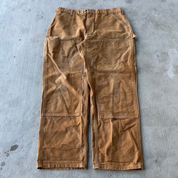 Vintage Y2K Carhartt brown double knee work wear carpenter pants - Picture 1 of 7